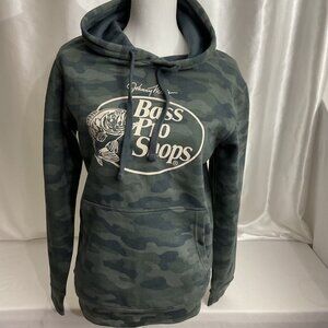 Bass Pro Shops Camouflage Hoodie XS Johnny Morris Logo Cotton Blend Unisex
